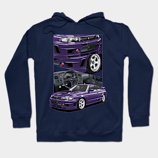 Deep Purple of Nissan Skyline R33 Hoodie